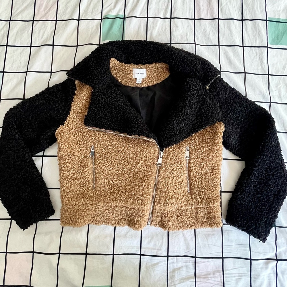 Nine West Teddy Motorcycle Coat - Picture 4 of 8